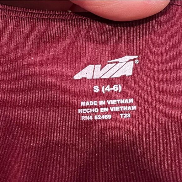 AVIA Womens Sports Bra Scoop Neck Racerback Pullover Stretch Maroon Small - Picture 2 of 4